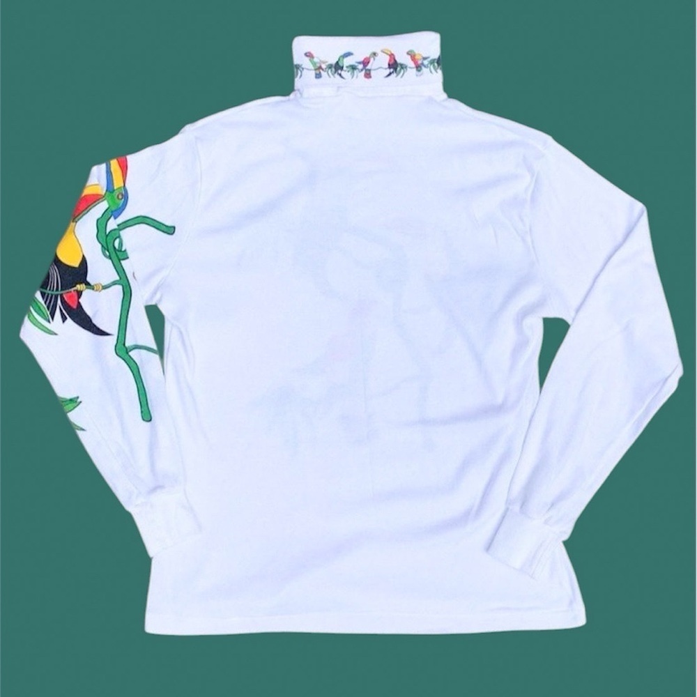 Kombi Parrots Vtg 1990s Turtleneck L/S Top Single Stitch Women’s (XL Fits M) - Picture 2 of 8
